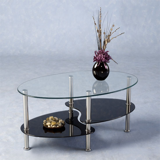 CARA COFFEE TABLE CLEAR BLA - What Do I Need For My First Apartment