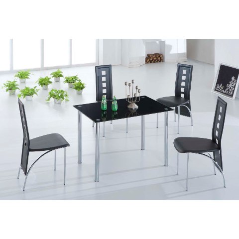 black glass dining set BasixJet4 - What Do I Need For My First Apartment