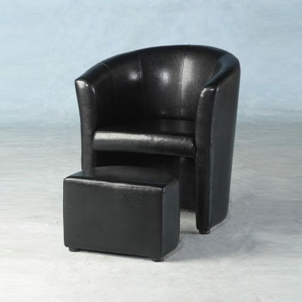leather tub chair sofa black 1 - A Footstool for Computer Use, An Ergonomic Necessity