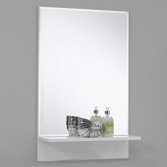 bathroom wall mirror white shelf 1 - How to Choose a Quality Mirror for Your Bathroom