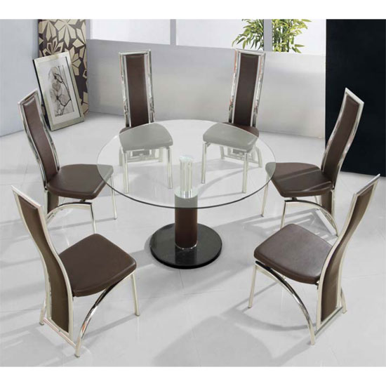 comaBr din 6Chcgo 1 - Tips for contemporary décor by adding round glass top dining table with glass base in your house