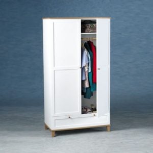 arcadia 2 door wardrobe 300x300 - Add more storage to your room with a wardrobe with double hanging rails