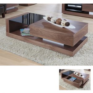 JF613 COFFEE TABLE WALNUT BLACK GLASS 300x300 - Wood and Glass Coffee Tables: What’s the Best Buy?
