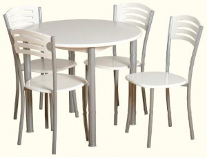 Laura Round Dining Set 300x229 - Use a round extendable dining table to save space in your dining room