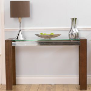 ROMA Walnut Glass Console Table 300x300 - How to choose the correct size of lamp for console tables?