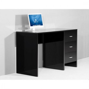 Rectangular Black Wood Computer Desk for Larger Spaces