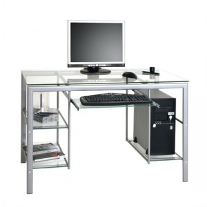 Adding Small Glass Computer Desk with Drawers for More Storage