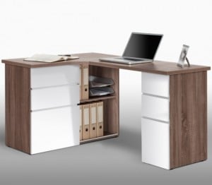 Incorporate Oak Corner Computer Desk for Lasting Durability