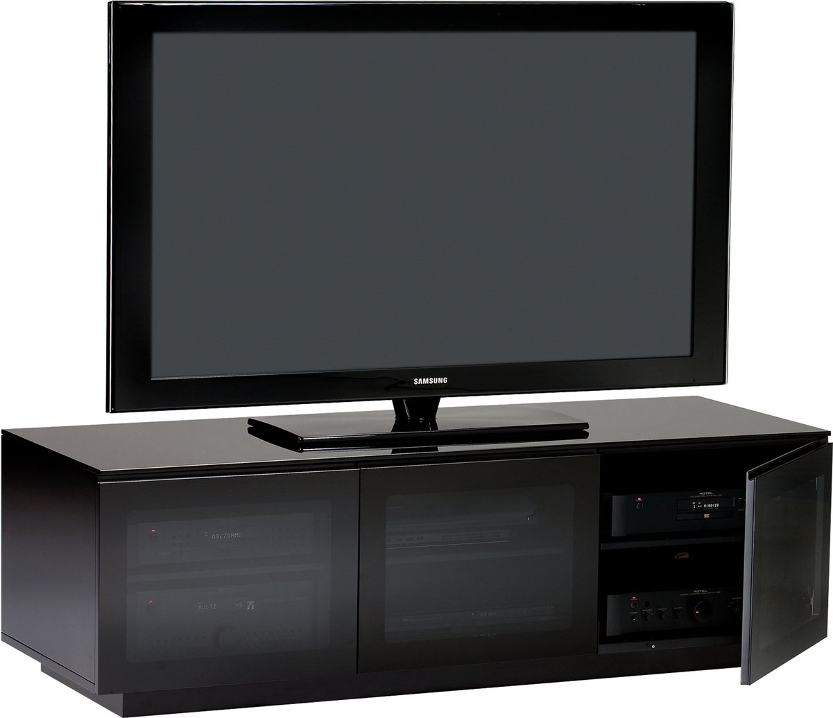 5 Types Of Different Black TV Stands With Glass Doors