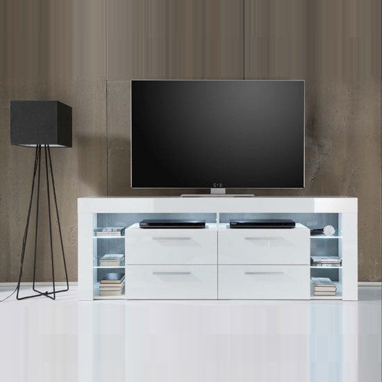score 1475.860.01 White - Choosing Tall Wooden TV Stands: UK Stores Options For 5 Different Interiors