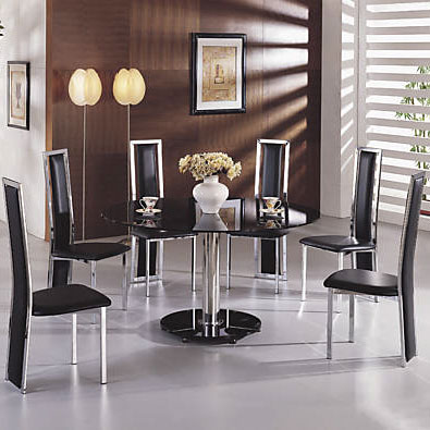 glass black dining tables maxiBlkg601 - Tips While Shopping For A Round Black Glass Dining Table And Chairs
