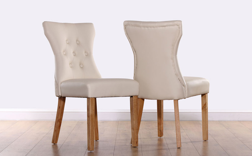 Upholstered Dining Chairs With Oak Legs: Place An Accent With Leather