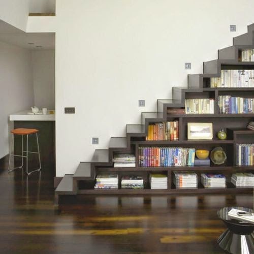 under stairs space reclaim book shelves custom built functional storage modern living room duplex idea design - Reading Nook Ideas For Book Lovers: 4 Classic Suggestions