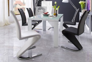 Tizio Glass 120cm Dining Table In White Gloss