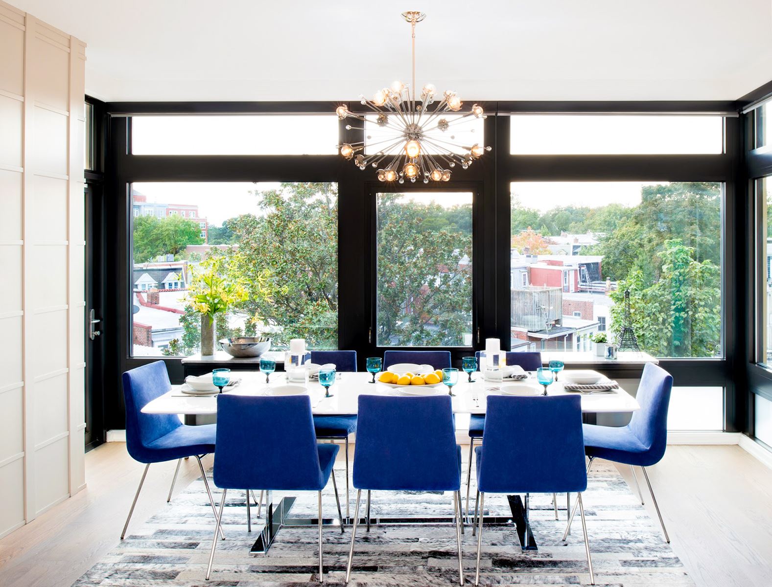 4 Home Design Ideas With Blue Upholstered Dining Chairs