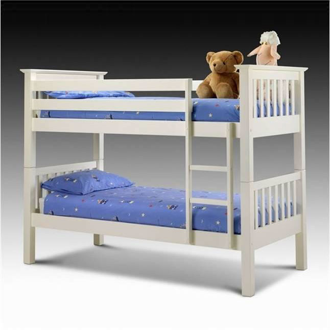 White Wooden Bunk Beds With Storage