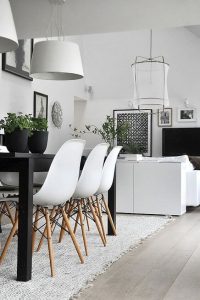 Monochrome Scandinavian dining room 200x300 - ENHANCE YOUR LIVING ROOM WTH THESE GREAT SPACE SAVING IDEAS