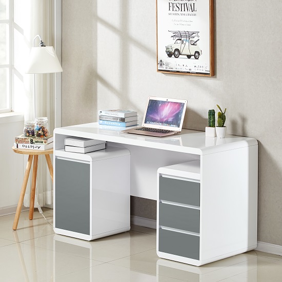 daniele computer desk white grey - What kind of computer desk would be best for you?