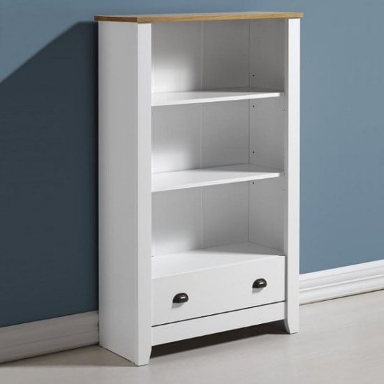 gibson wooden bookcase white oak min - A bookcase doesn't have to be just for books!