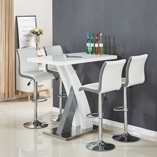 axara bar table set white grey ritz stools min - Buying a bar table is cheaper than paying for breakfast bar table in your kitchen