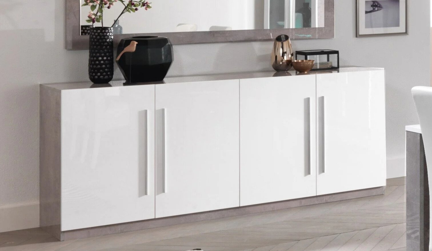 White High Gloss Sideboard for Sale – Modern Style with Smart Storage